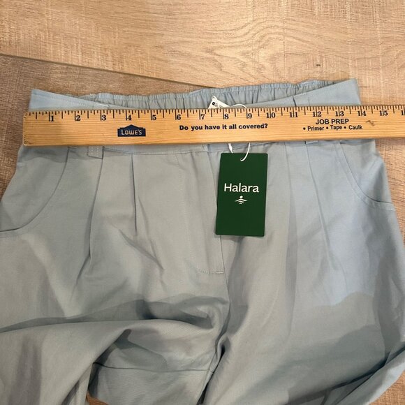 High-Waisted Light Blue Cotton Jogger Pants With Elastic Cuffs By Halara Small - Picture 4 of 8